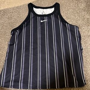 Nike Black and Gray Striped Tank